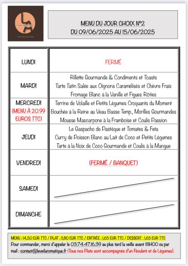 MENU CHOIX N°2