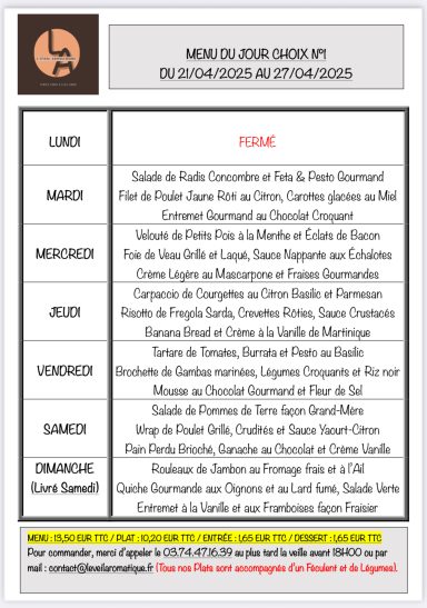 MENU CHOIX N°1